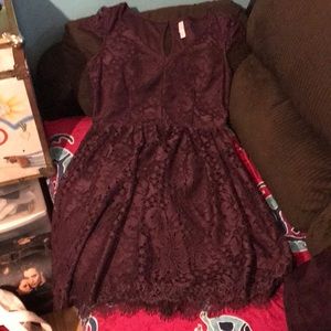 Xhiliration purple lace dress